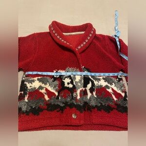 Vintage fleece horse print sweater